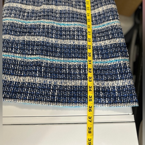 Tory Burch Women’s Sleeveless Tweed Stripes Sheath Dress Blue Sz 2 - Picture 9 of 12